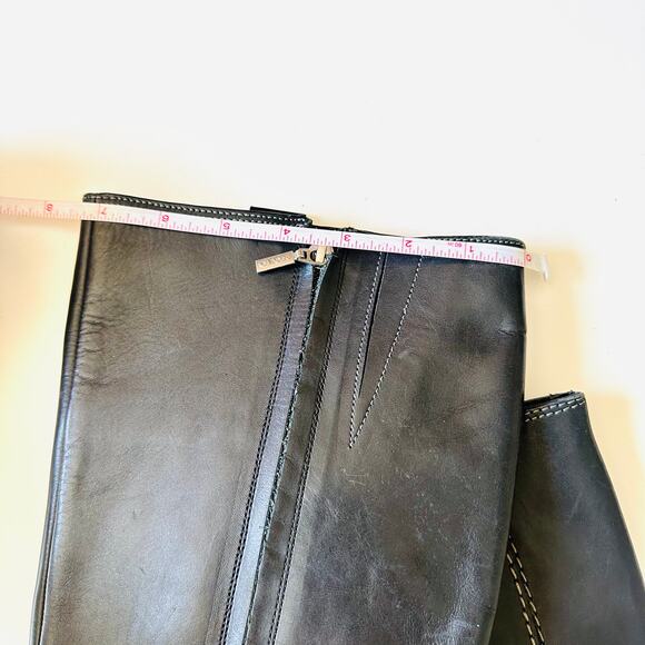 GEOX Repspira Alanis Dark Brown Black Leather Studded Riding Boots Shoes 39 - Picture 12 of 14